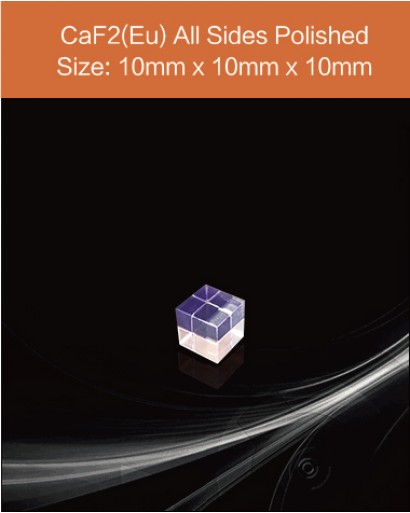 CaF2(Eu) crystal, Europium doped Calcium Fluoride scintillator, CaF2(Eu) Calcium Fluoride Scintillation crystal Material , 10x10x10mm